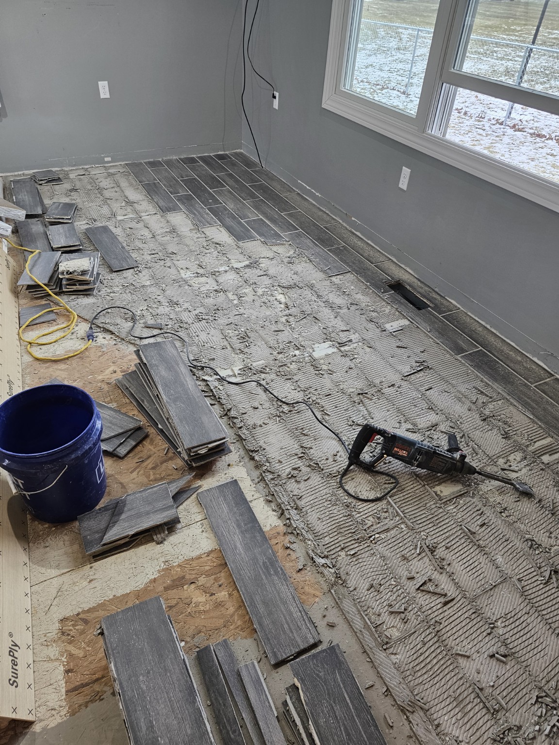 Floor removal and preparation