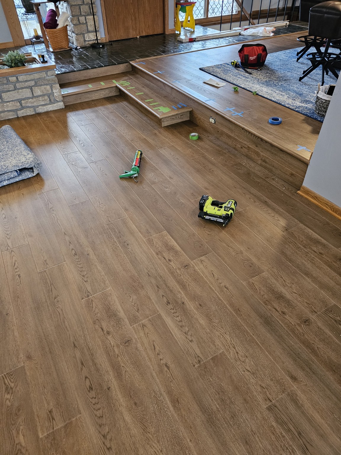 Custom stair and flooring detail